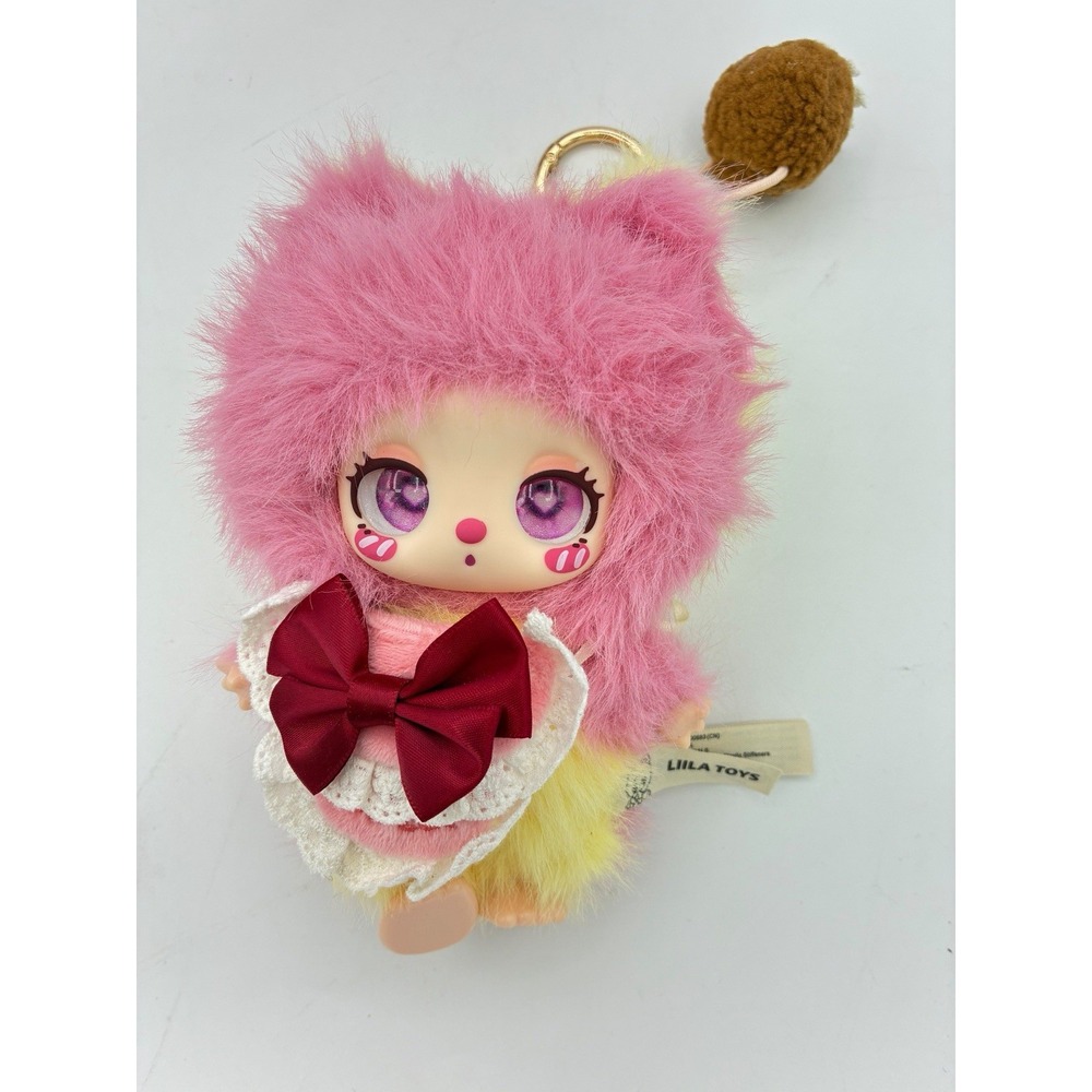 Liila Toys Liila Lucky Cat Pink Yellow Plush Articulated 6 Inch Vinyl Face Doll